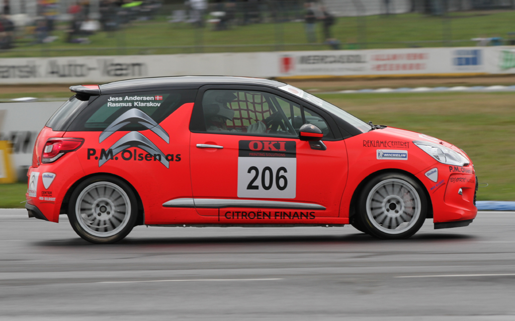 Rasmus Klarskov Citroen DS3 er til at få øje på
(Foto: Motorsporten.dk)